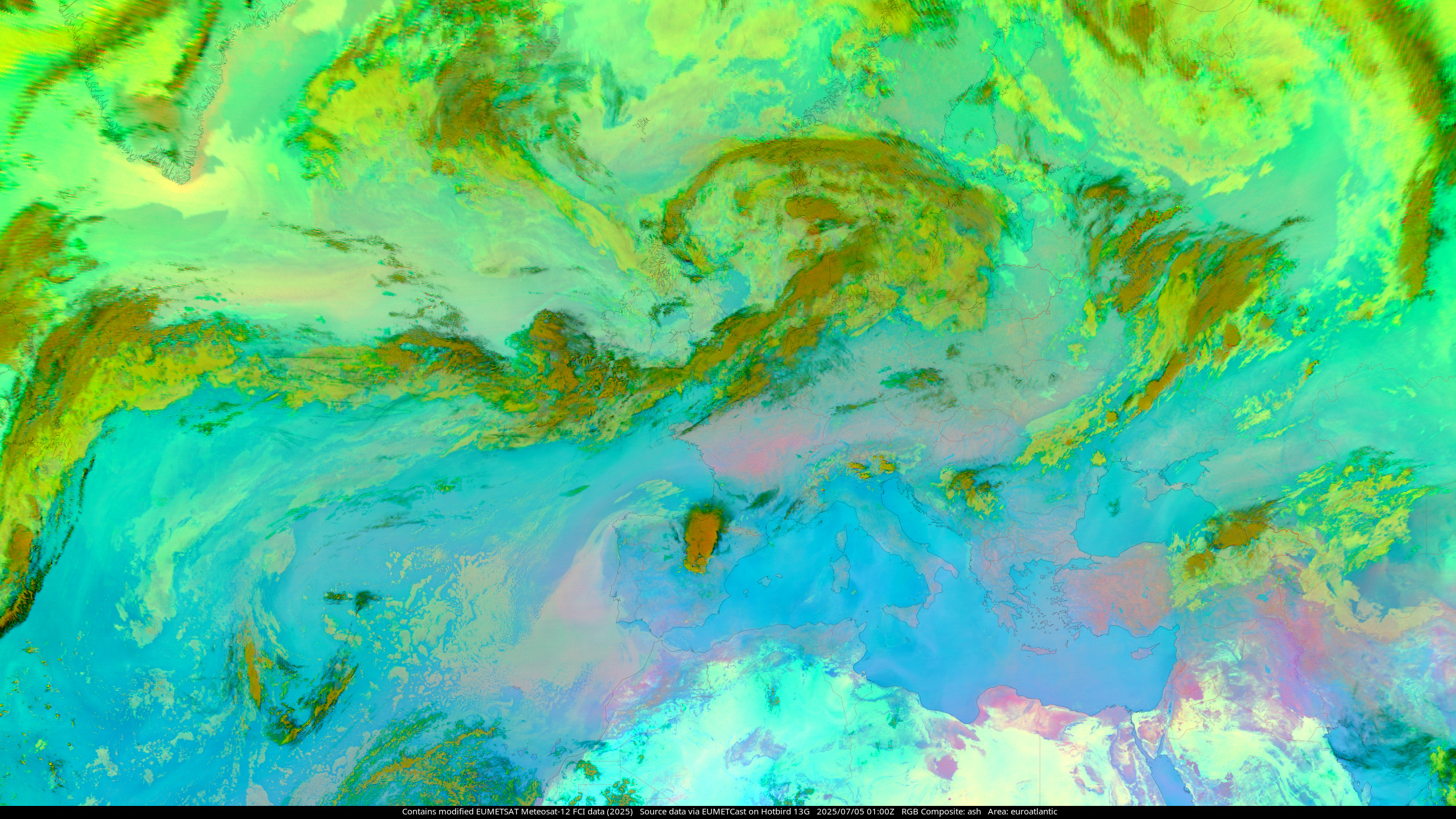 MTG-I1 Ash composite, showing the North Atlantic Ocean and Europe